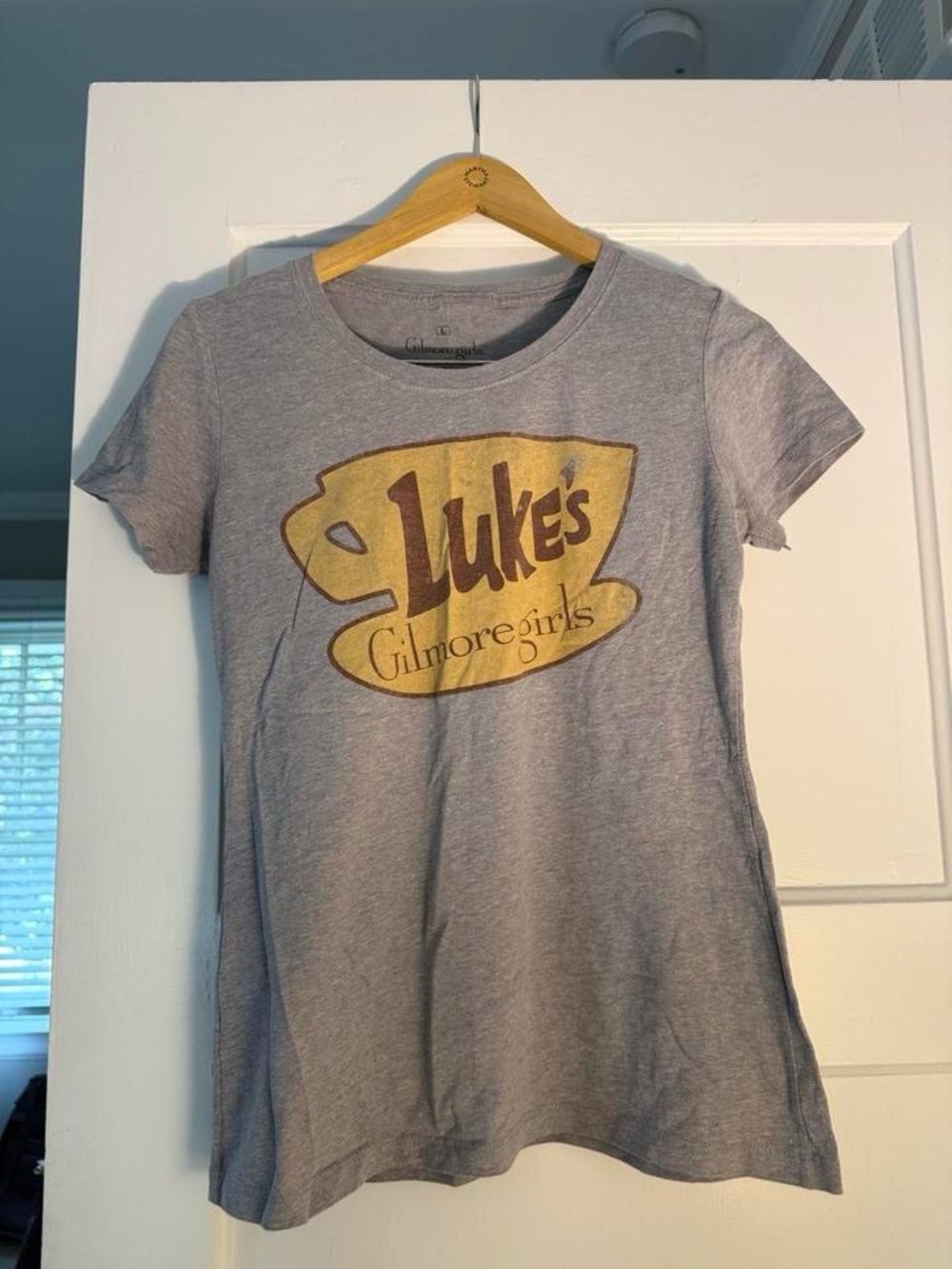 Ripple Junction Women's Short Sleeve Tee in Gray with Gold Logo